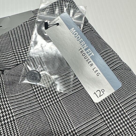 Worthington Modern Fit Pants Size 12 P Petite Houndstooth Plaid Trousers NWT - Picture 3 of 11